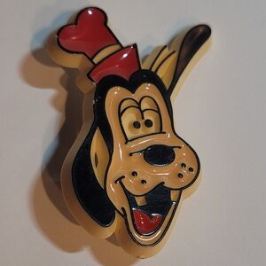 Disney Goofy Dog Cartoon Character Pin - Red and Black Vintage